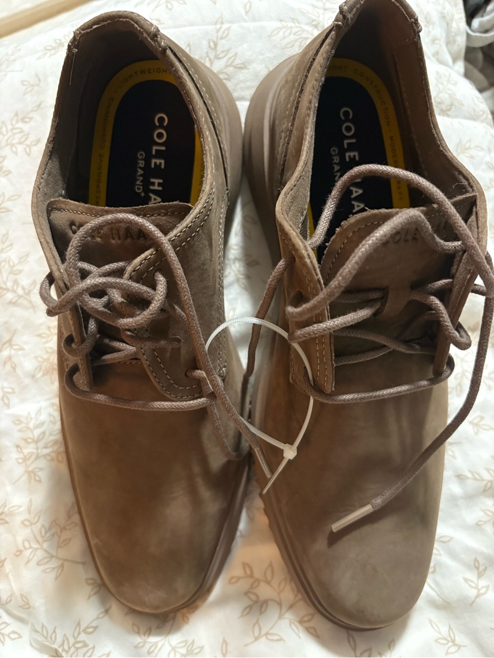 Cole Haan Taupe Brown Suede & Leather Chukka Boots